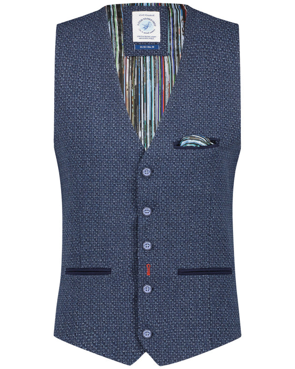 Blue Melange Waistcoat